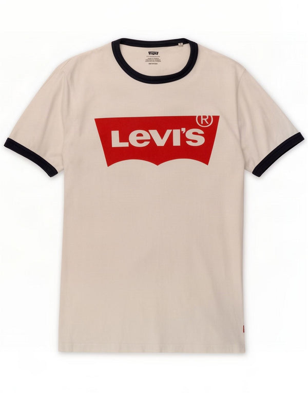 Levi's Herren Grafik T-Shirt Top XS Weiße Baumwolle