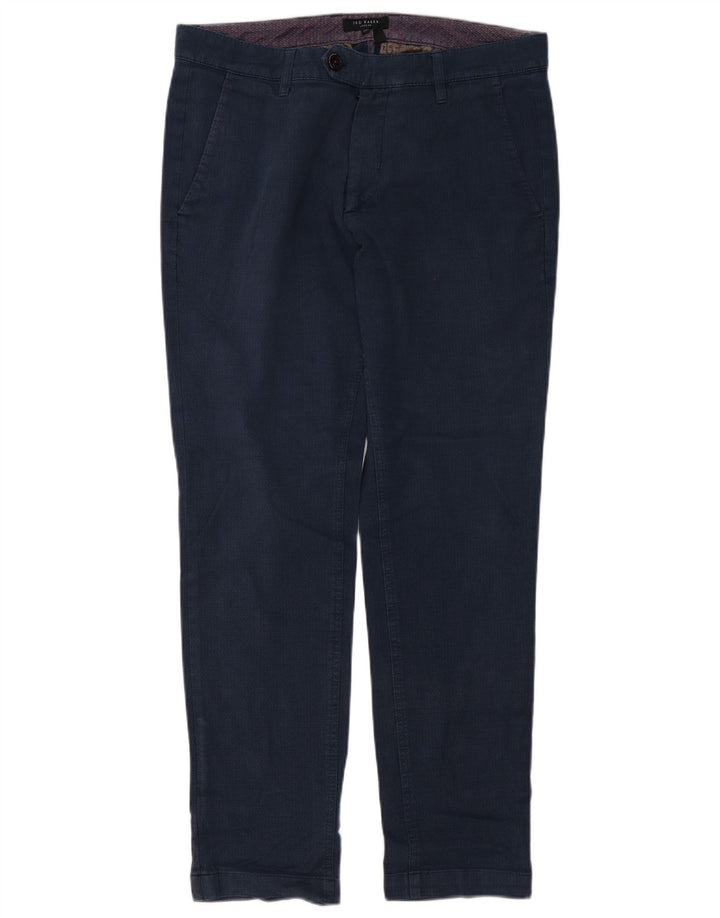 Ted Baker Slim-Anzughose für Herren, W34, L32, marineblau, Baumwolle