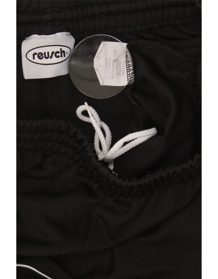 REUSCH Boys Graphic Tracksuit Trousers 13-14 Years Large Black Polyester Vintage Reusch and Second-Hand Reusch from Messina Hembry 