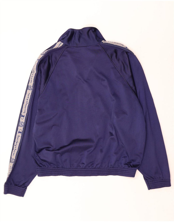 Champion Herren-Trainingsanzugoberteil mit Grafik, mittleres Marineblau, Farbblock
