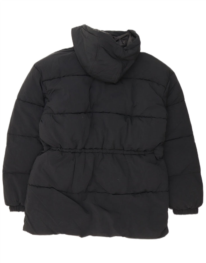 Topshop Damen-Kapuzen-Übergröße, gepolsterte Jacke, Größe S, Schwarz, Polyester