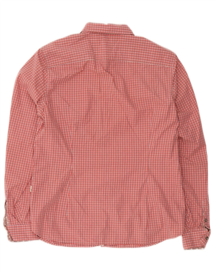 Timberland Damen Slim Fit Hemd EU 42 Große rote Gingham-Baumwolle