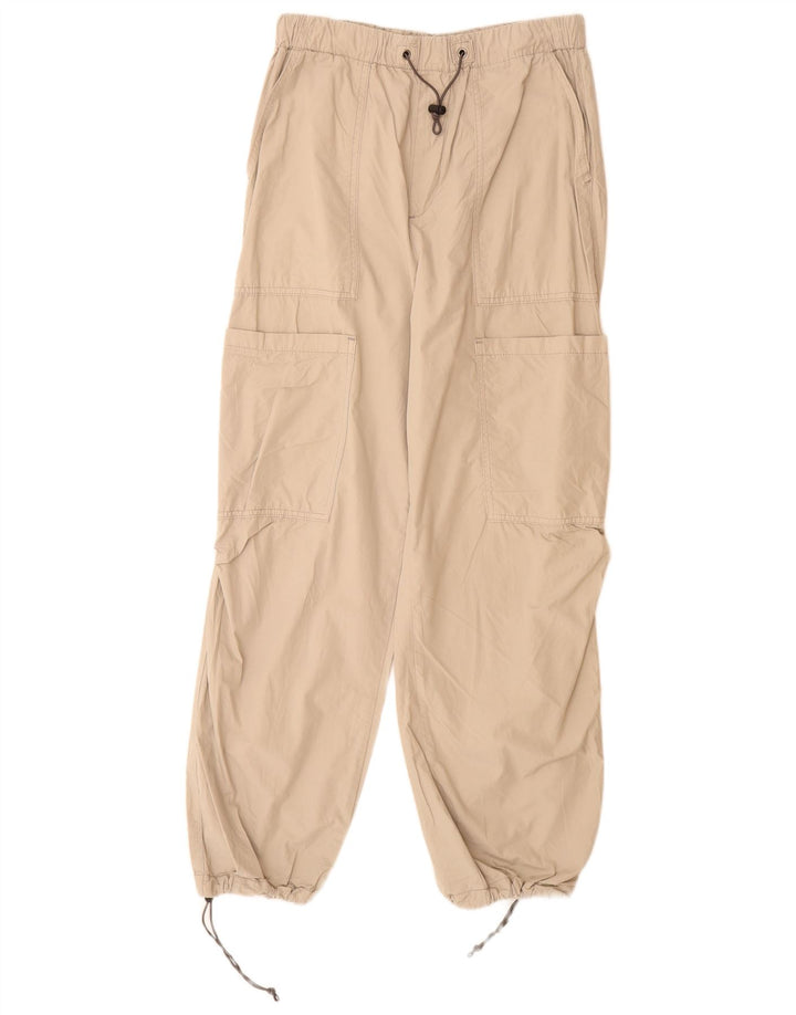 Zara Damen-Jogger-Cargohose, Größe S, W30, L29, Beige, Baumwolle