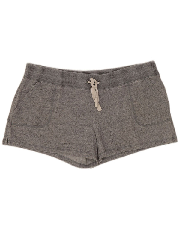 EDDIE BAUER Damen Sportshorts UK 18 XL Grau gefleckte Baumwolle