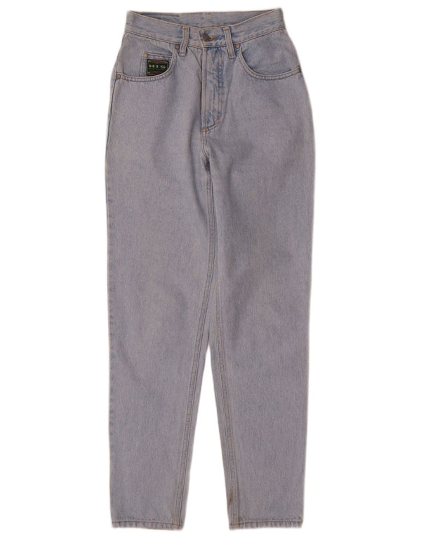 H.I.S Damen High Waist Tapered Jeans UK 10 Small W24 L31 Blaue Baumwolle