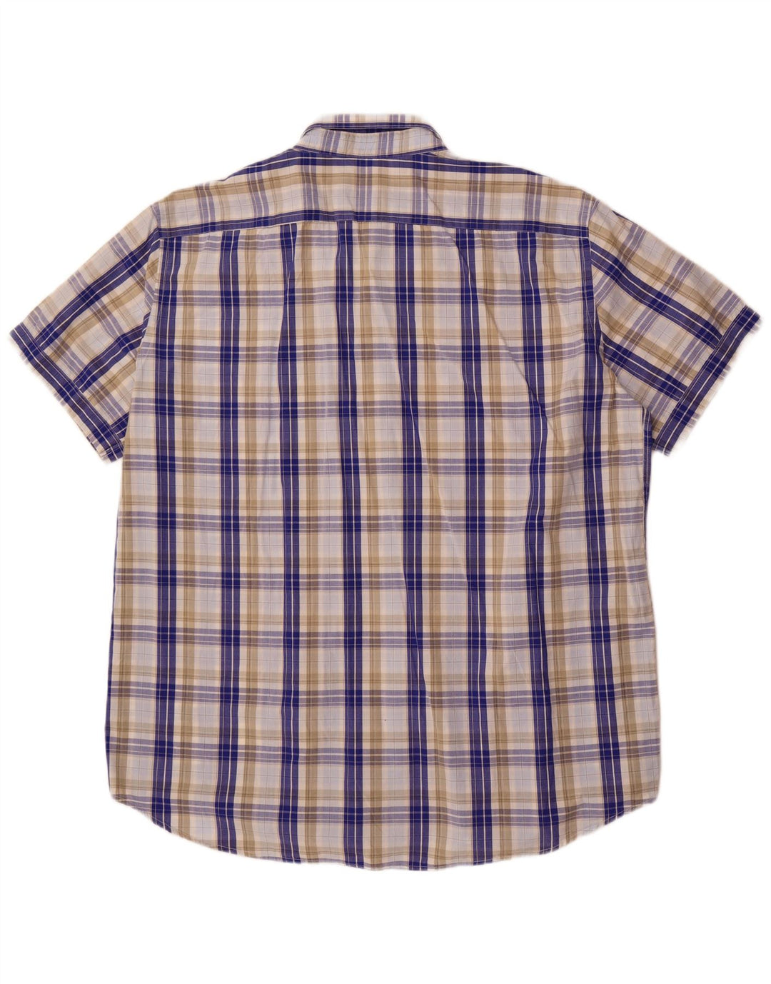 Carrera Herren-Kurzarmhemd mit normaler Passform, 3XL, blau kariert, Baumwolle