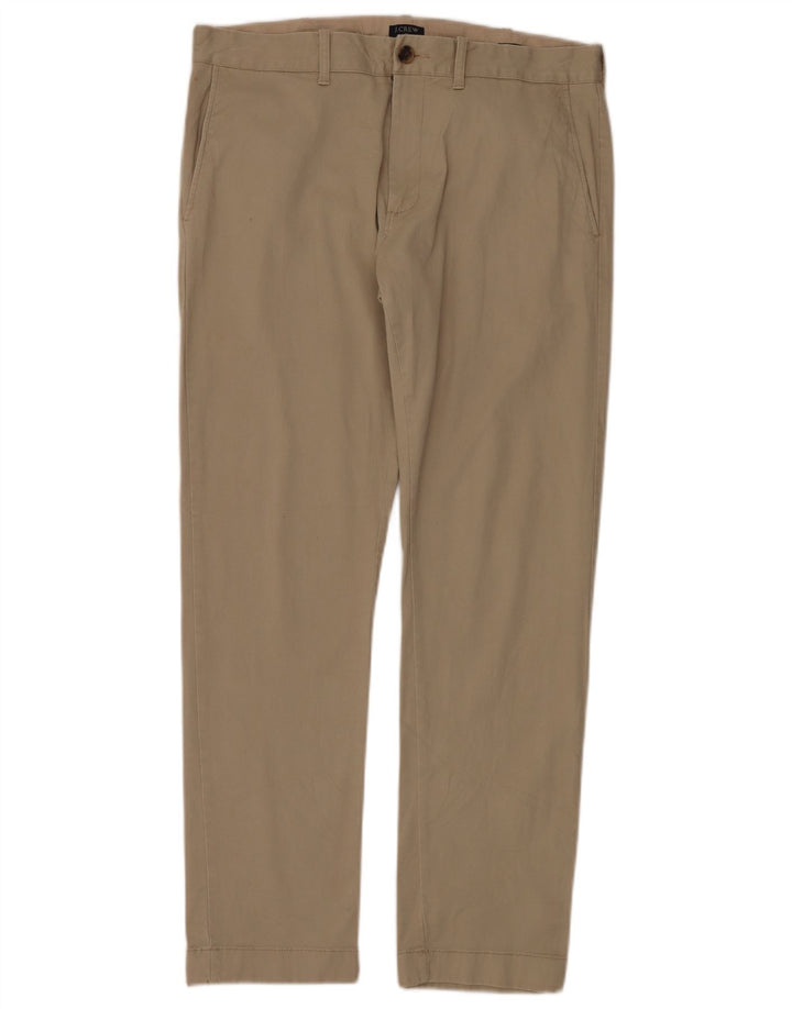 J. Crew Damen Slim Fit Chinohose W32 L30 Beige Baumwolle