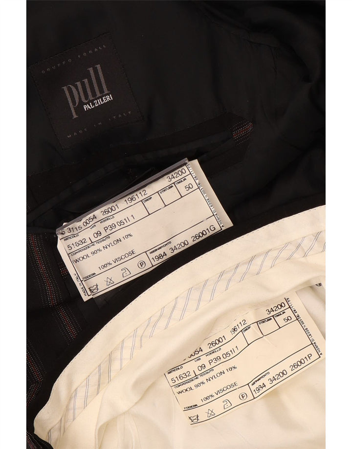 PAL ZILERI 2-teiliger Herrenanzug mit 3 Knöpfen, IT 50, Größe L, W34, L33, Schwarz gestreift