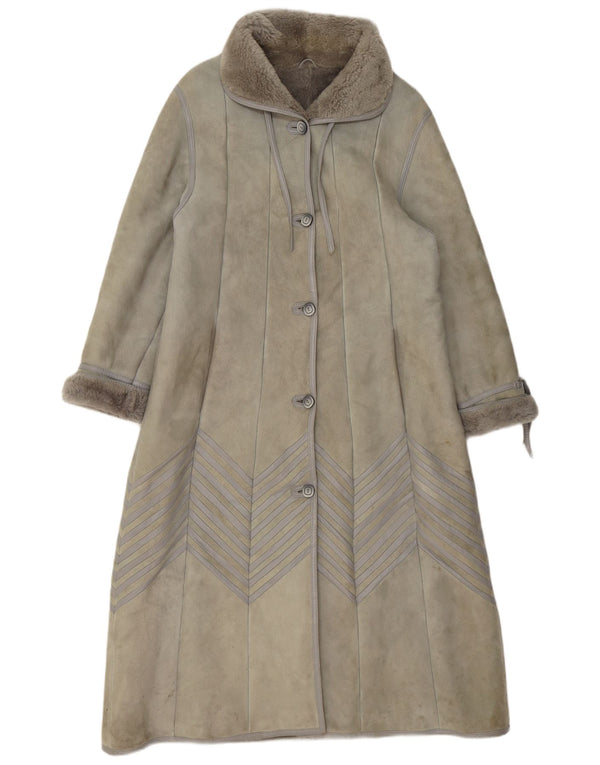 Vintage Damen Lammfellmantel EU 40 Mittelgraues Lammleder