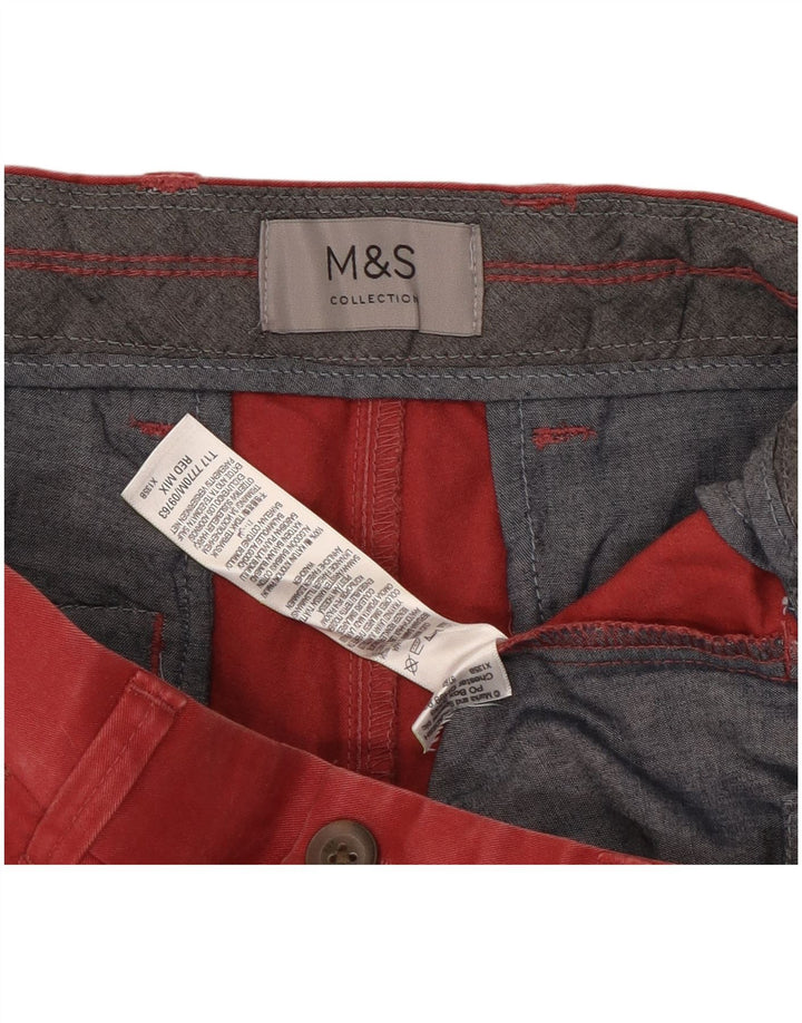 Marks & Spencer Herren-Chinoshorts W30, mittlere Burgunderrote Baumwolle