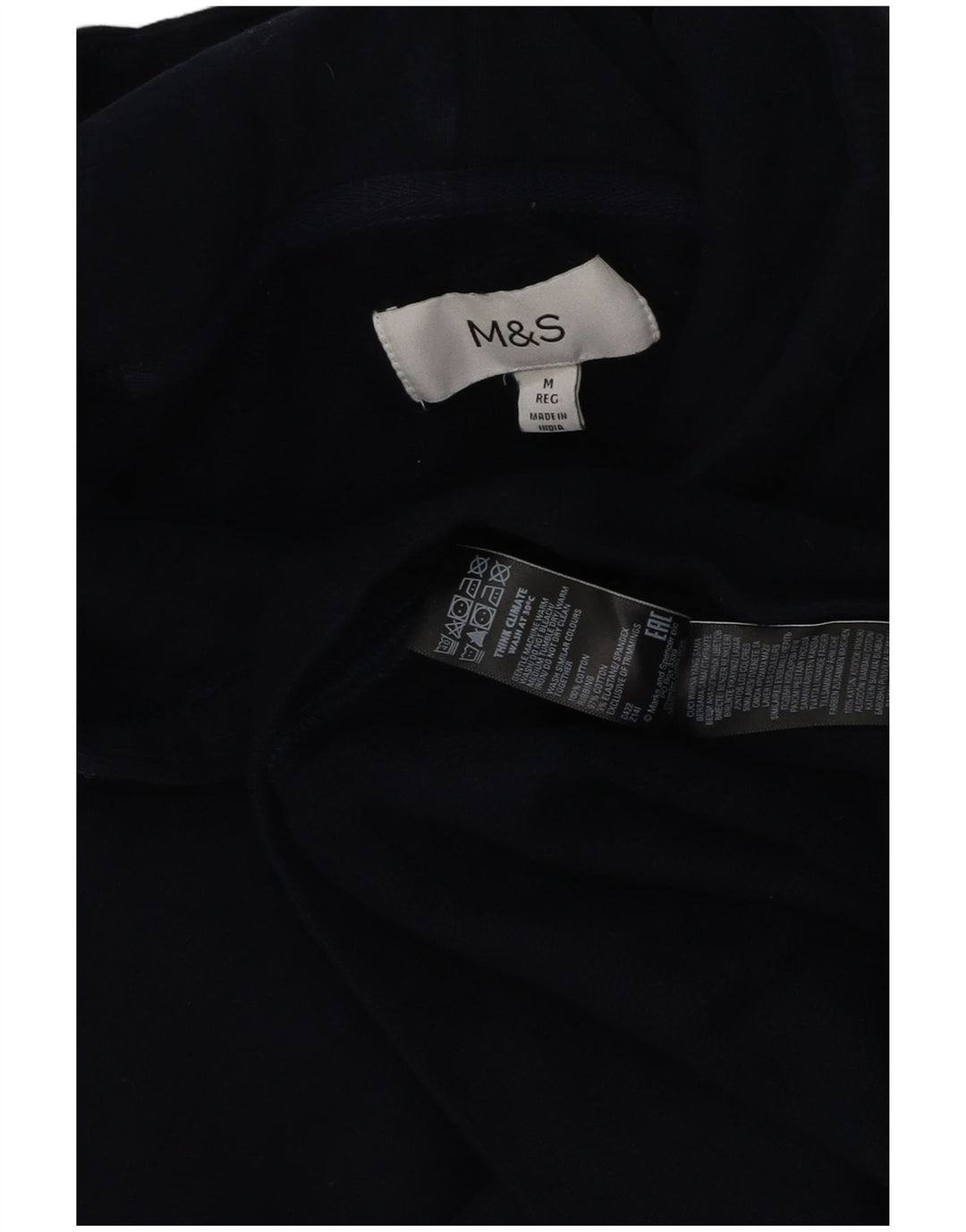 Marks & Spencer Damen-Kapuzenpullover aus mittelblauer Baumwolle in Marineblau
