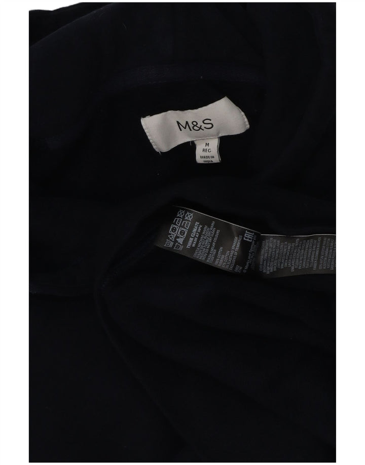 Marks & Spencer Damen-Kapuzenpullover aus mittelblauer Baumwolle in Marineblau