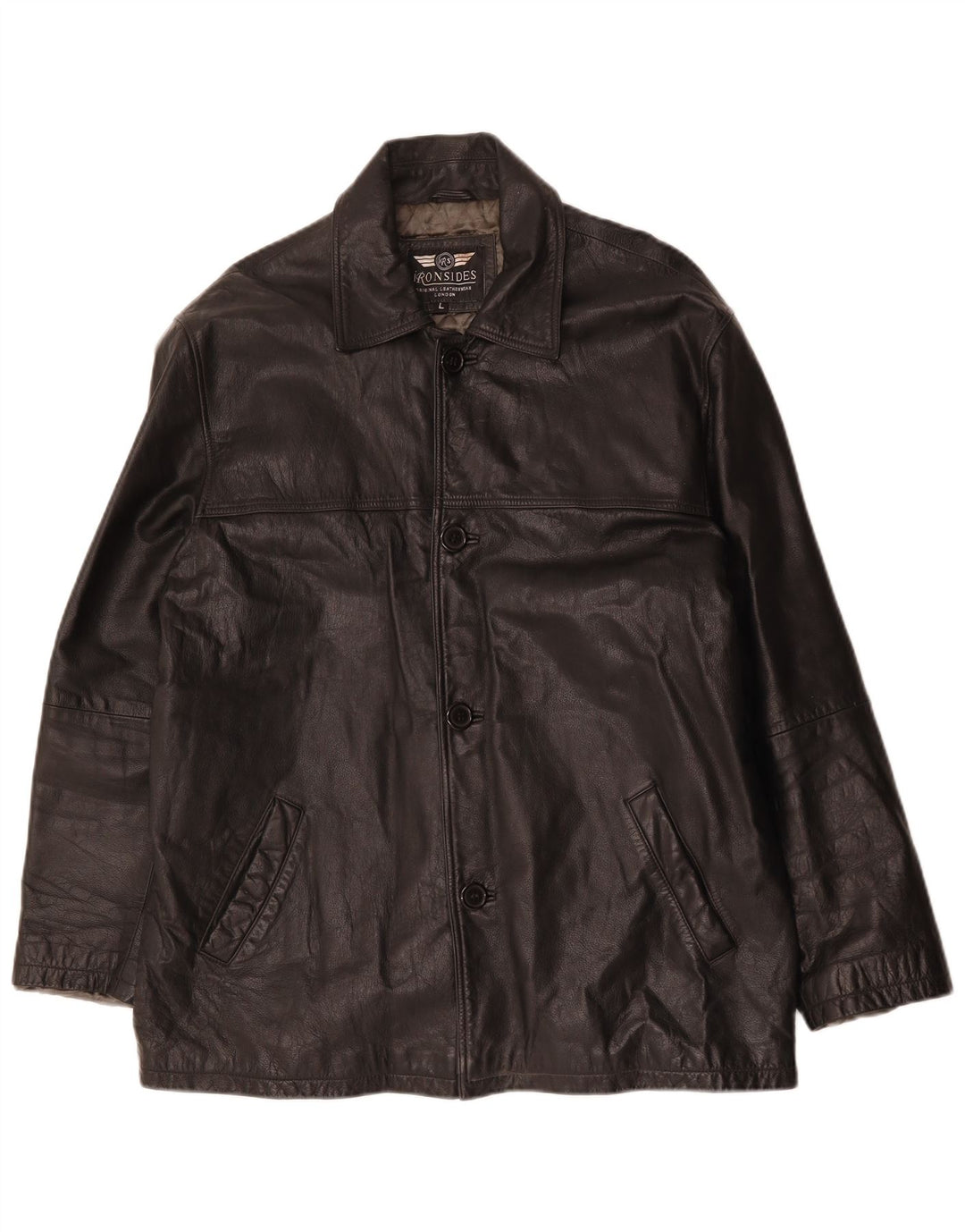 Ironsides Herren-Lederjacke, UK 40, großes schwarzes Leder