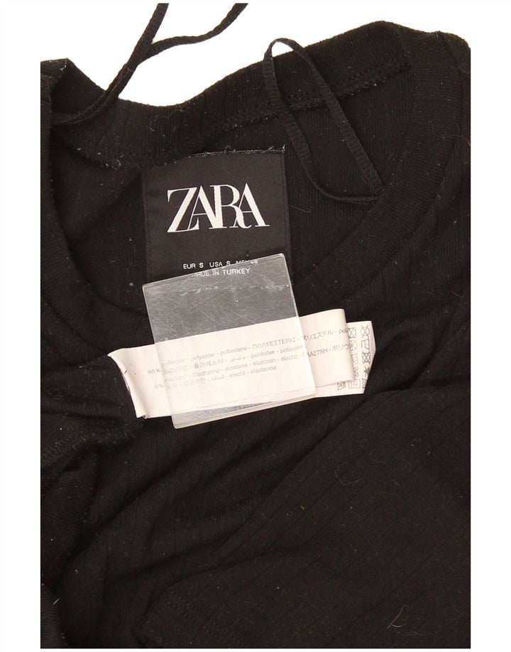 Zara Damen Maxikleid UK 8 Small Schwarz Polyester