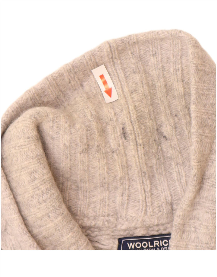 Woolrich Herren-Cardigan-Pullover aus mittelgrauer Wolle