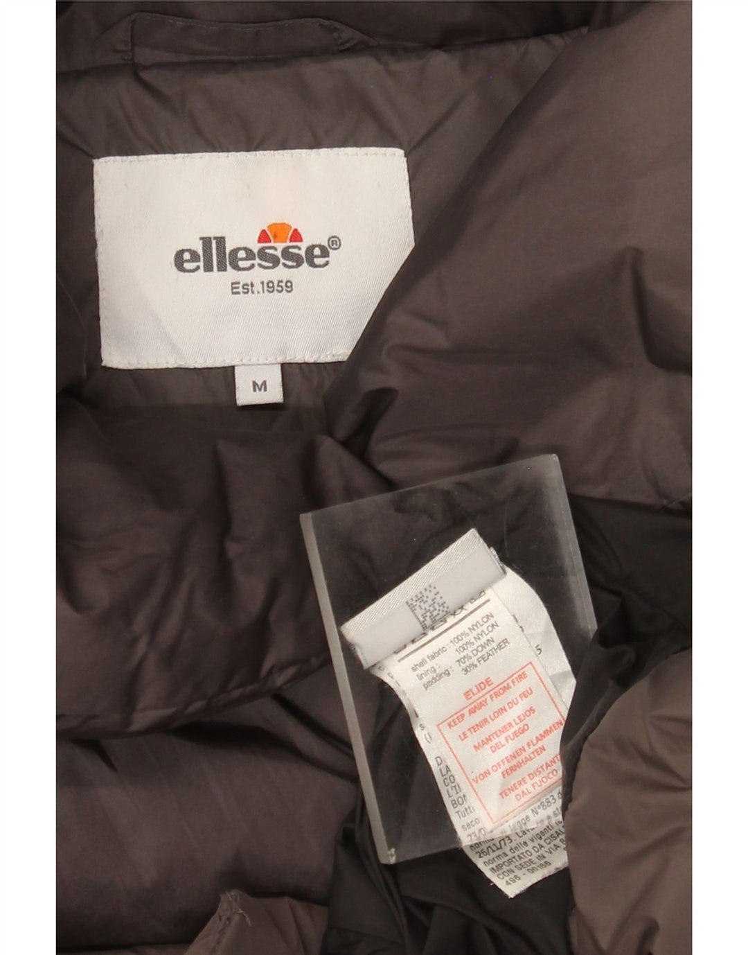 Ellesse Damen Wattierte Jacke UK 14 Mittelgraues Nylon
