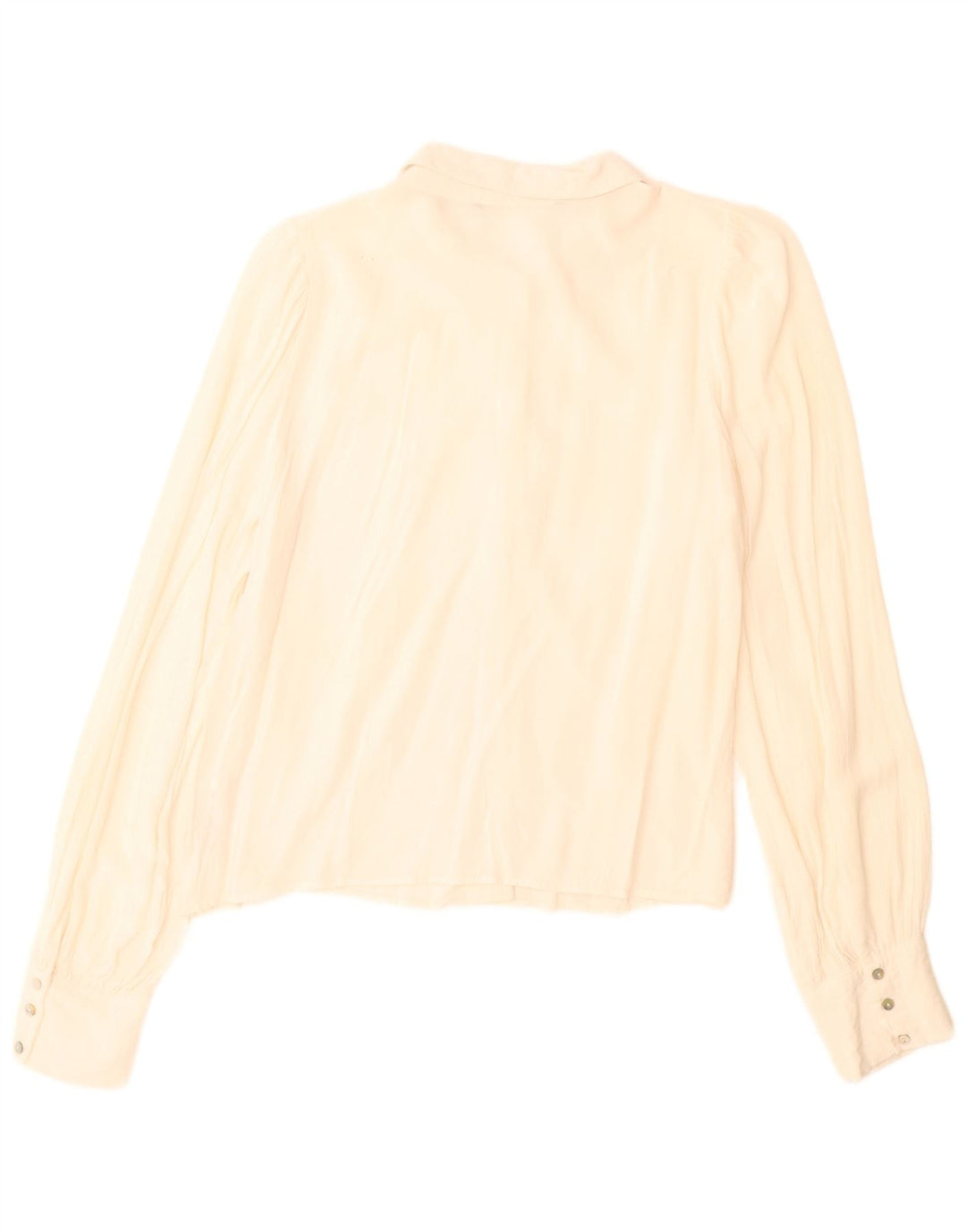 Zara Damen-Hemd UK 14 Mittelweiße Schurwolle