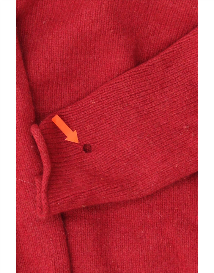 Jigsaw Damen-Pullover mit Rollkragen, UK 12, mittelrote Lammwolle
