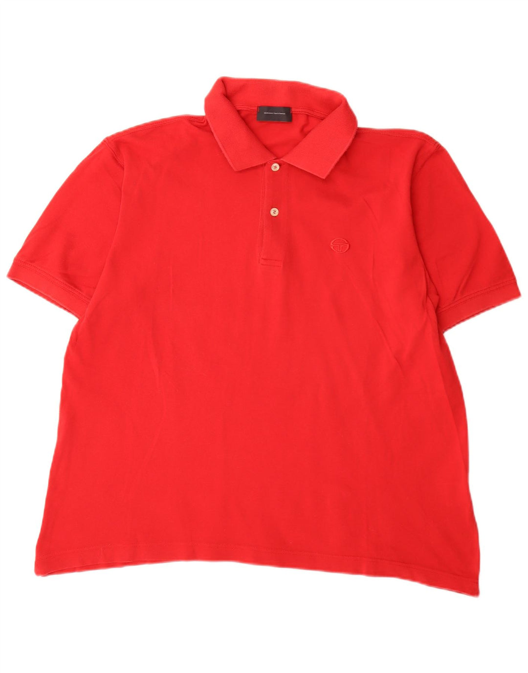 Sergio Tacchini Herren-Poloshirt mit normaler Passform, IT 50, mittelrote Baumwolle