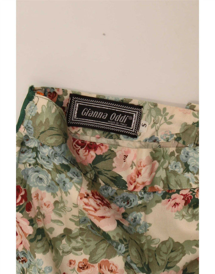Vintage Damen Minirock Klein W26 Bunt geblümt