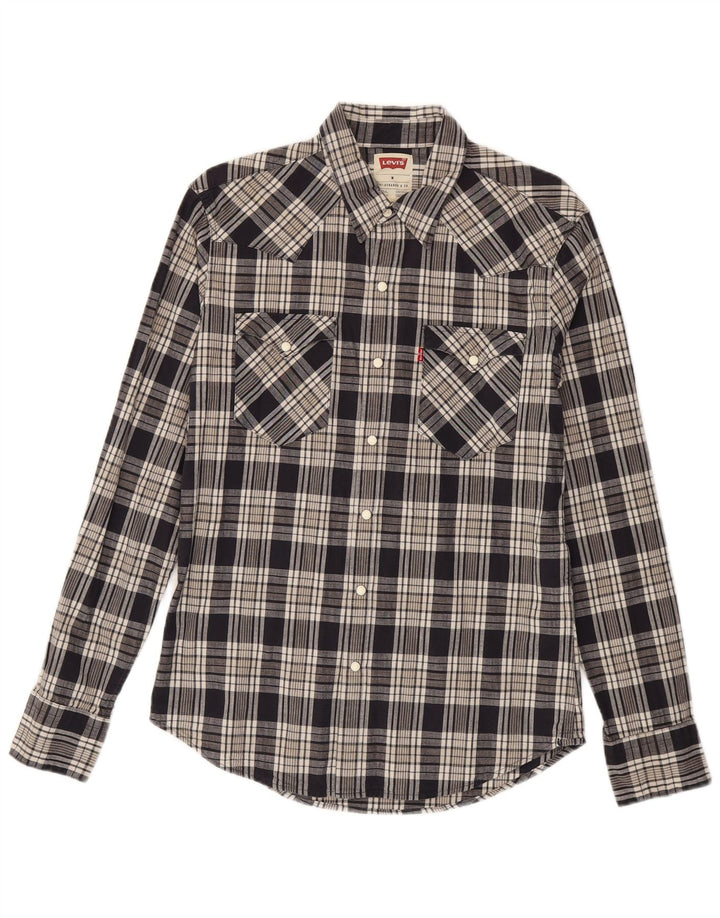 Levi's Herren-Hemd aus Baumwolle, mittelgroß, schwarz, kariert