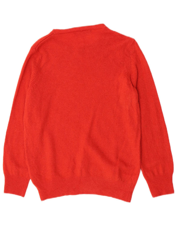 Marks & Spencer Womens Boat Neck Jumper Sweater UK 12 Medium Orange