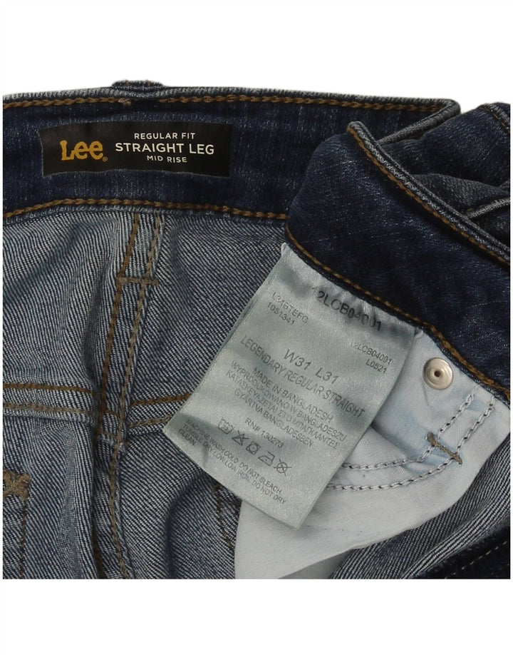 Lee Damen Mid Rise Regular Straight Jeans W31 L31 Blaue Baumwolle