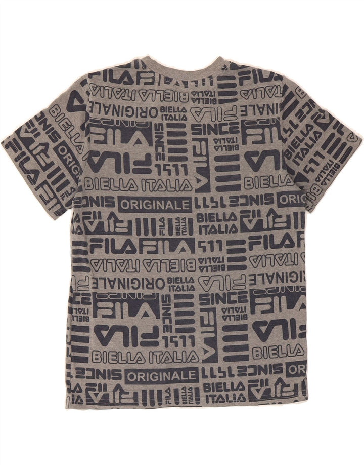 FILA Boys Graphic T-Shirt Top 14-15 Years Large  Grey Vintage Fila and Second-Hand Fila from Messina Hembry 