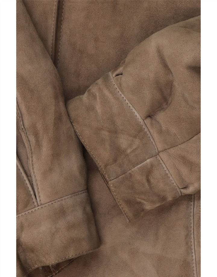 Vintage Damen Lammfellmantel UK 14 Mittelbraun