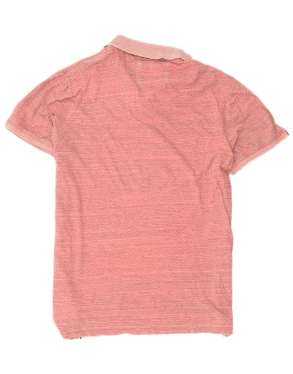 Superdry Herren-Poloshirt 2XL aus rosa gefleckter Baumwolle