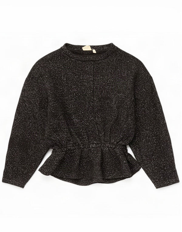 Vintage Damen-Pullover mit U-Boot-Ausschnitt, UK 14, mittelschwarz meliert