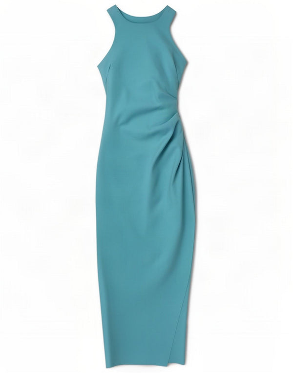 Misha Damen Ärmelloses Maxi-Bodycon-Kleid UK 6 XS Blau Polyester