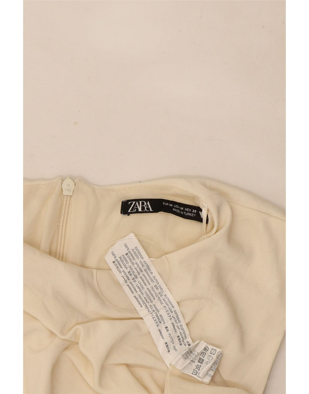 Zara Damen Ärmelloses Etuikleid UK 12 Mittelweißes Polyester