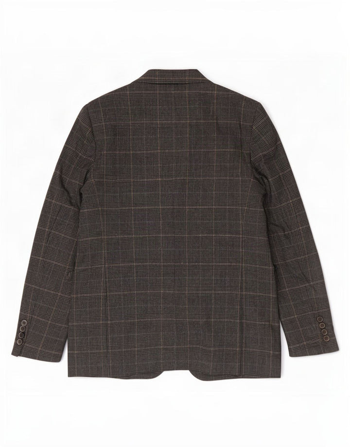 Zara Damen-Blazer mit 2 Knöpfen, Gr. 10, Größe S, Grau, Hahnentrittmuster, Polyester