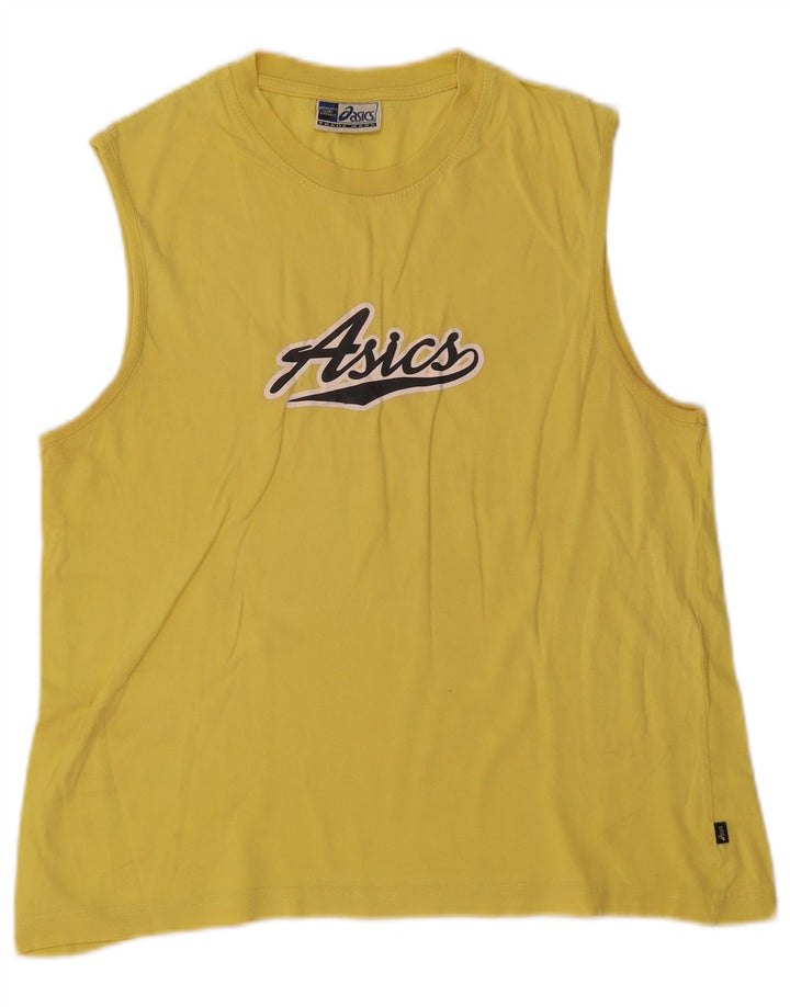 ASICS Herren Grafik-Trägershirt aus mittelgelber Baumwolle