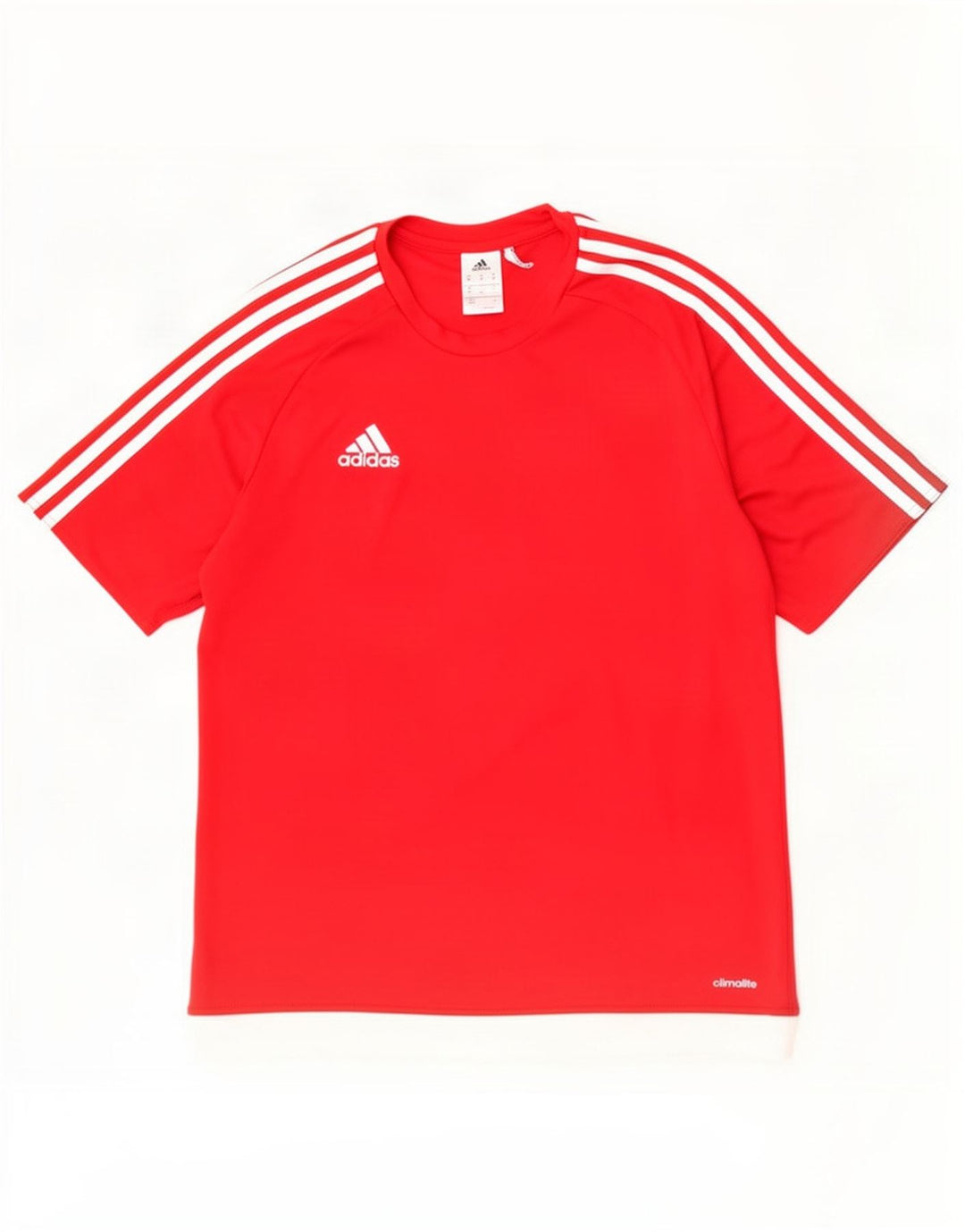 Adidas Herren Climalite T-Shirt Top Mittelrotes Colourblock-Polyester