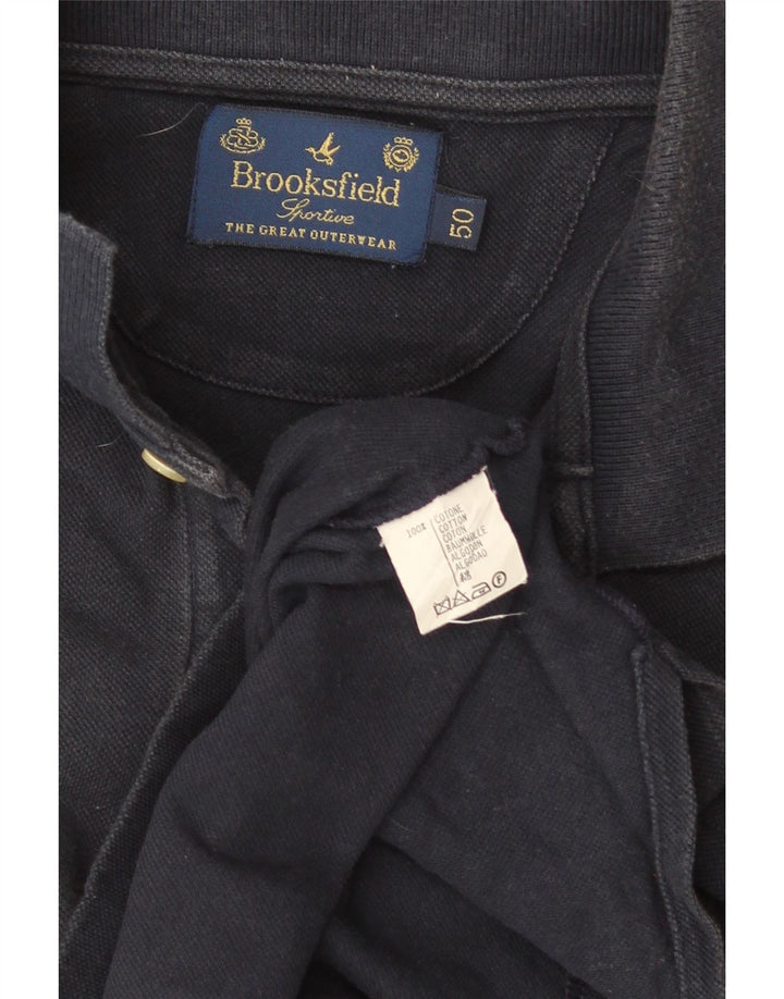 Brooksfield Herren-Poloshirt IT 50, mittelmarineblaue Baumwolle