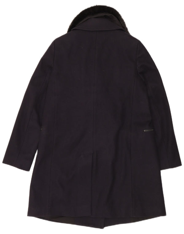 French Connection Damenmantel UK 12 Mittelmarineblaue Schurwolle