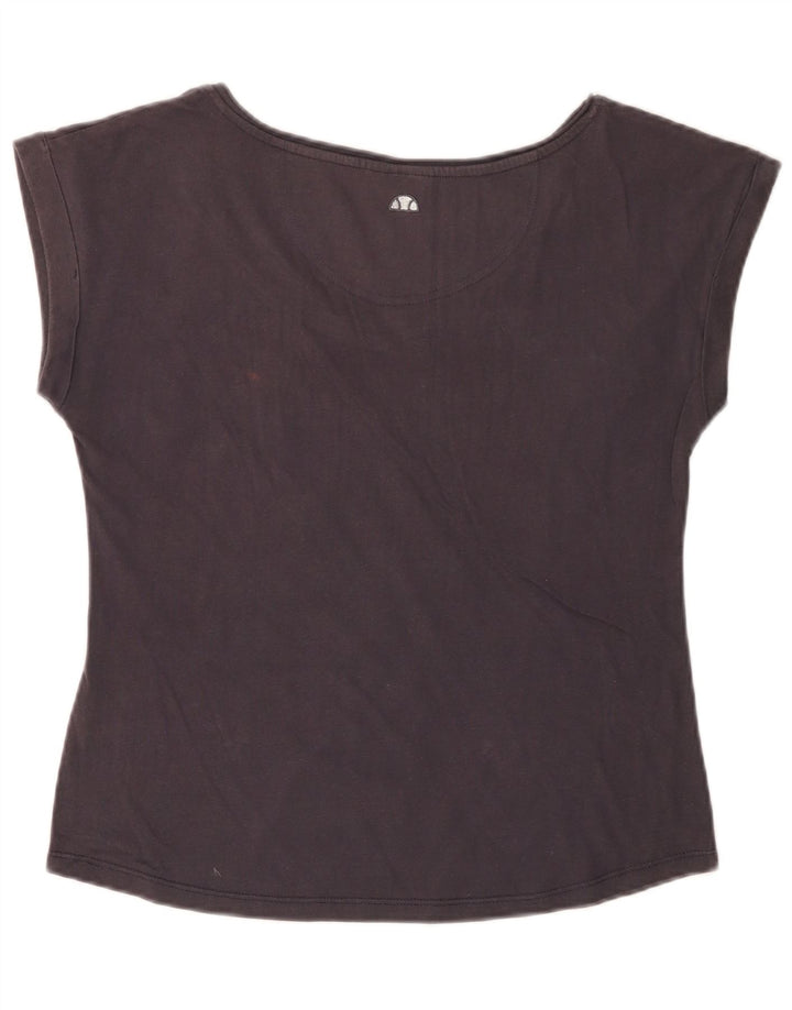 ELLESSE Damen Grafik-T-Shirt-Oberteil UK 14 Large Marineblau Baumwolle