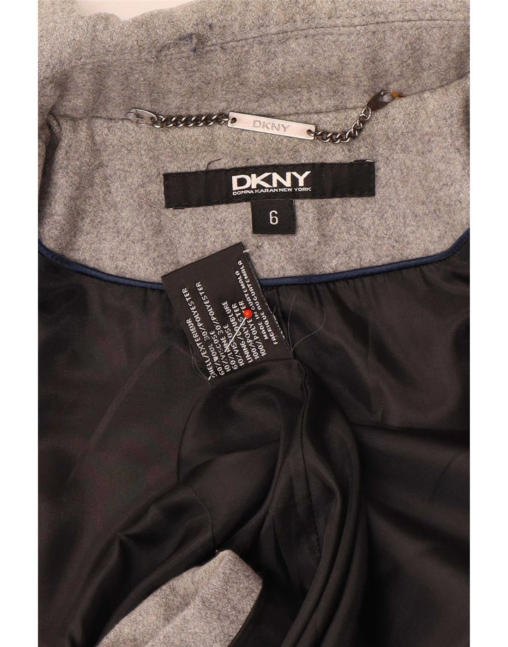 Dkny Damen Pea Coat US 6 Mittelgraue Wolle