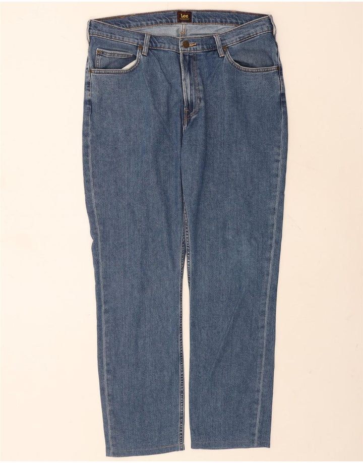 Lee Herren Rider Straight Jeans W36 L30 Blaue Baumwolle