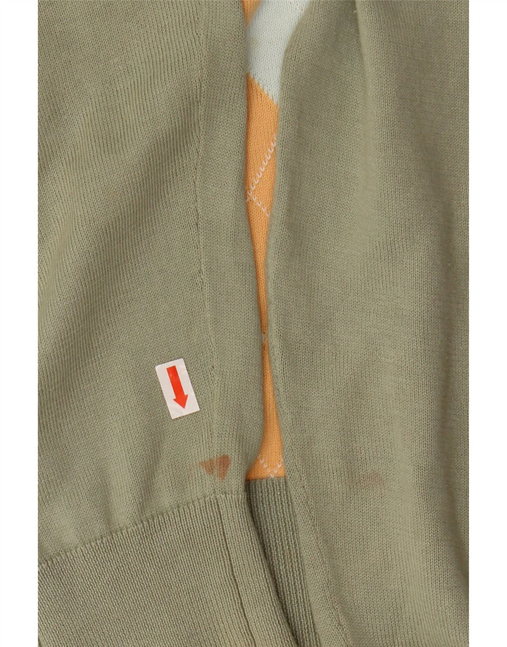 PRINGLE Damen-Pullover mit V-Ausschnitt, UK 14, Medium Khaki Argyle/Diamant