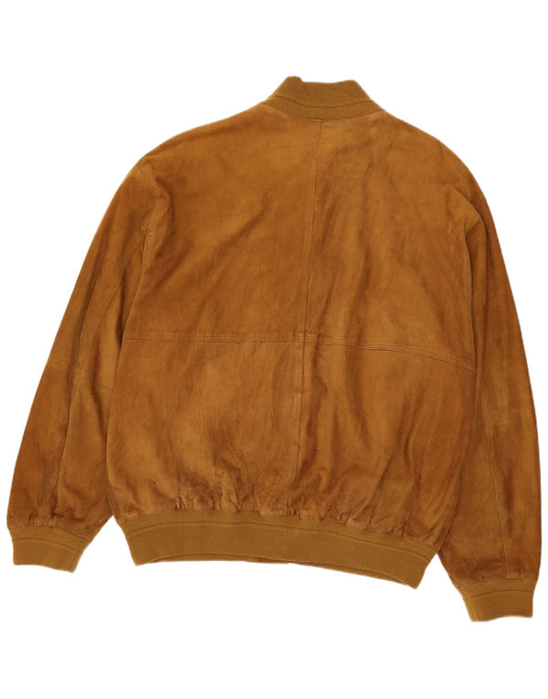 Luca D'altieri Herren Wildleder Bomberjacke IT 56 3XL Braunes Leder
