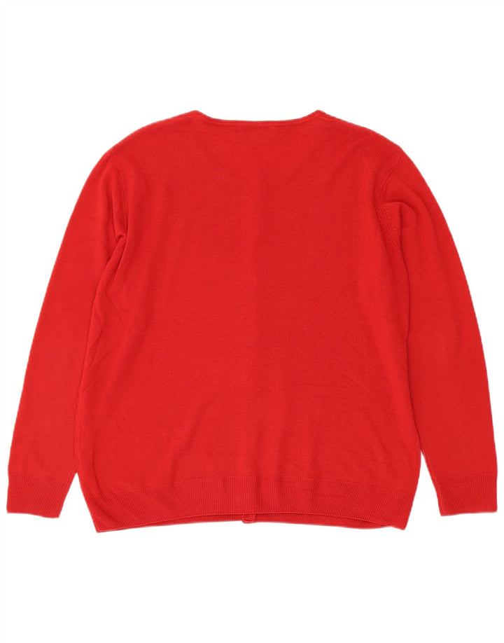Marks & Spencer Damen-Cardigan-Pullover UK 16 Großes rotes Blumenmuster