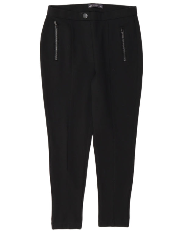 Marks & Spencer Damen Slim Casual Hose UK 10 Small W27 L24 Schwarz