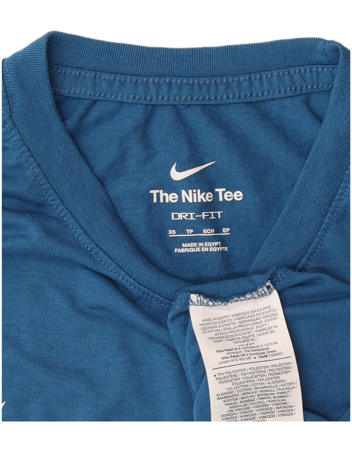 Nike Herren Dri Fit Graphic T-Shirt Top XS Blau Polyester