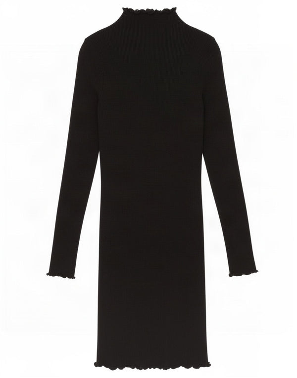 Zara Damen Langarm-Bodycon-Kleid UK 10 Small Schwarz