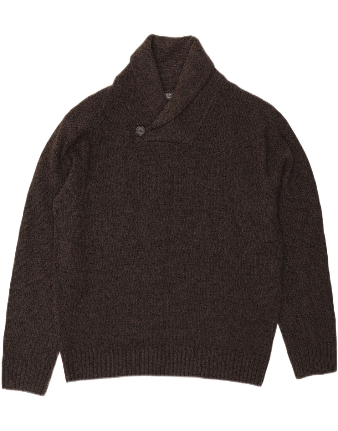Marks & Spencer Herren-Pullover mit Schalkragen, XL, grau, Acryl