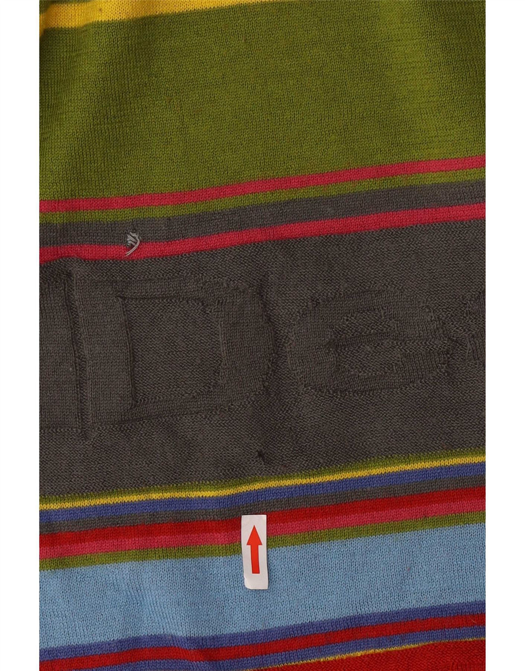 Desigual Herren-Pullover mit grafischem Rundhalsausschnitt, mittelgroß, mehrfarbig gestreift