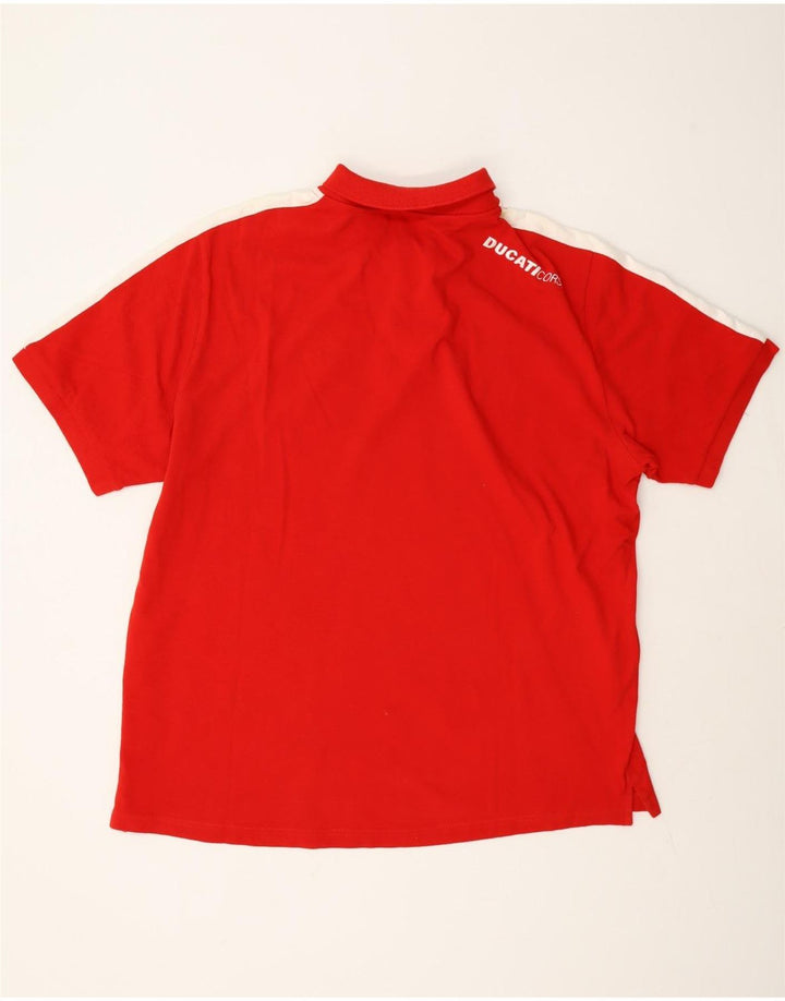Ducati Herren-Poloshirt 2XL, rote Colourblock-Baumwolle